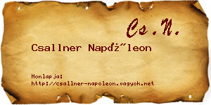 Csallner Napóleon névjegykártya